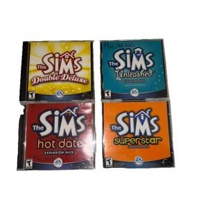 The Sims Double Deluxe Bonus Disc & Expansion Lot House Party Hot Date Superstar